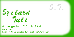 szilard tuli business card